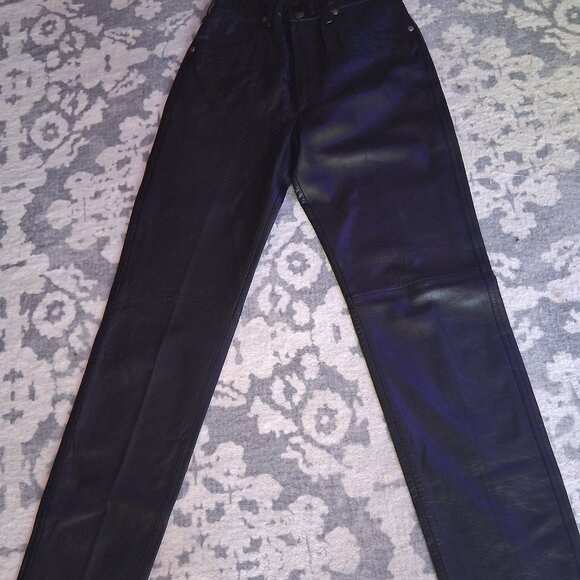 Wrangler 1990's Faux Leather Pants - Picture 1 of 5